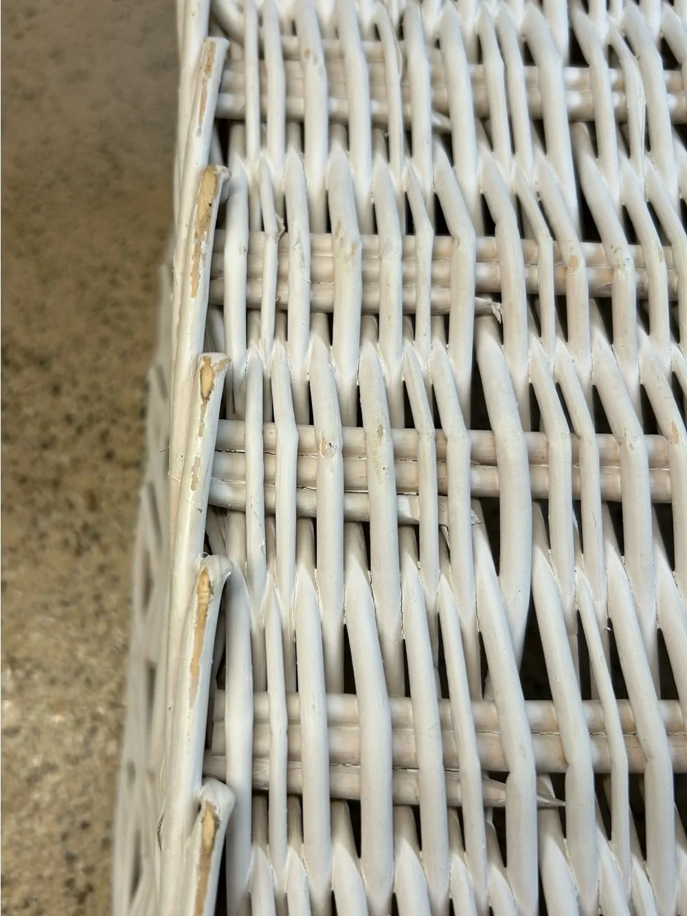 Set of Two White Wicker Storage Baskets - Versatile Home Accents Organizer
